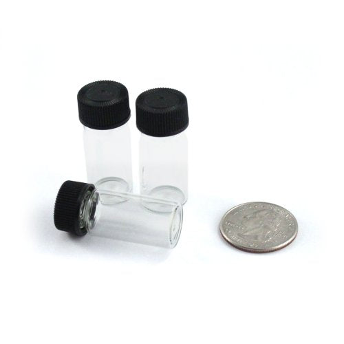 144pk 1 Dram Small Glass Vials with Screw On Cap, Hobby and Craft Lab Sample Vial Set - size: 1 Dram