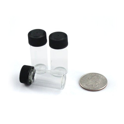 144pk 1 Dram Small Glass Vials with Screw On Cap, Hobby and Craft Lab Sample Vial Set - size: 1 Dram