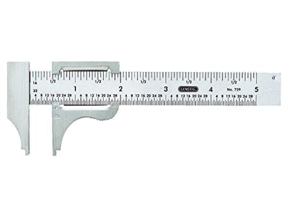 General Tools Slide Caliper #729, 16th and 32nd Graduation, 0 to 4-Inch Range, Inside and Outside Measurement