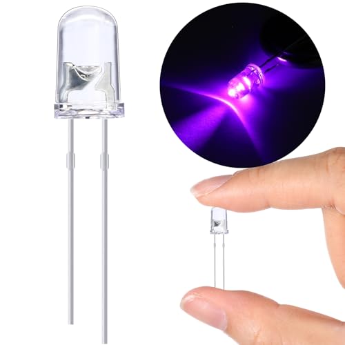 EBOOT 100 Pcs Clear Light Emitting Diodes Bulbs LED Lamp,5mm,Purple - color: Purple