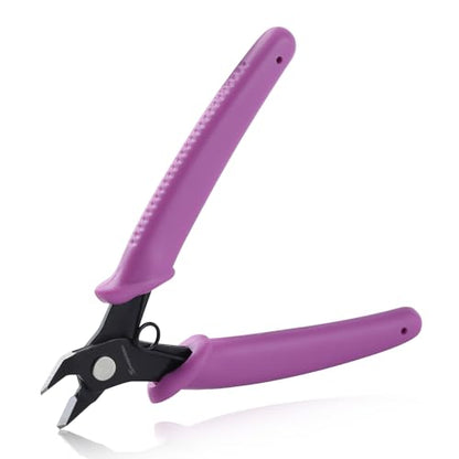 SPEEDWOX 4.5 Inch Flush Cutters for Jewellery Making Precision Electronics Flush Cutter Diagonal Cutting Pliers Craft Wire Cutters for Crafting Micro Wire Cutter Small Snips for Soft Wires - size: 4.5"