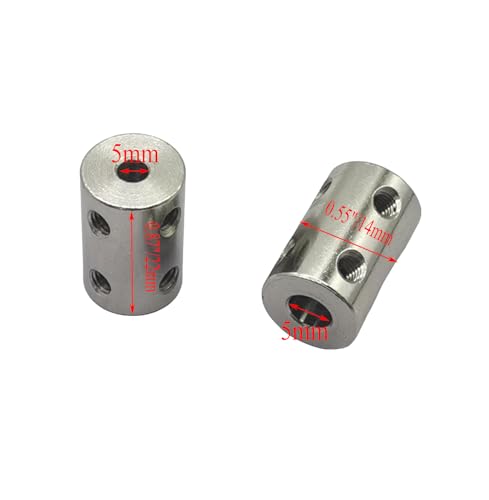 5Pcs 5mm to 5mm Shaft Coupler Connectors,Steel Coupler Rigid Couplings Adapter with Screws for CNC Machine 3D Printer RC Motor Accessories and DIY - size: 5mm to 5mm