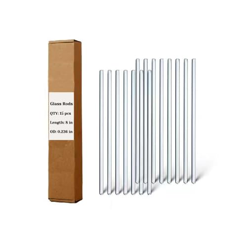 15 Pack Borosilicate Glass Stirring Rods, 6mm x 8 Inch, Lab Stirrers - size: 8 inch 6 mm