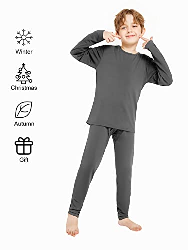 Resinta Kids Boys Thermal Underwear Set - Fleece Lined Base Layers Top & Bottom Toddler Long Johns for Cold Winter - color: Black, Dark Grey, Light Grey, size: 4T