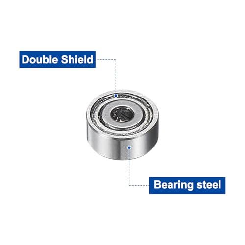 uxcell 12Pcs MR72ZZ Small Bearing, 2mm ID 7mm OD 3mm Width Double Shielded Deep Groove Ball Bearings for Electric Motor Skateboards 3D Printer, (ABEC 5) - size: MR72ZZ