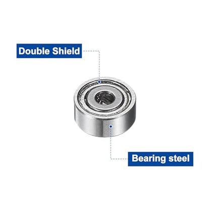 uxcell 12Pcs MR72ZZ Small Bearing, 2mm ID 7mm OD 3mm Width Double Shielded Deep Groove Ball Bearings for Electric Motor Skateboards 3D Printer, (ABEC 5) - size: MR72ZZ