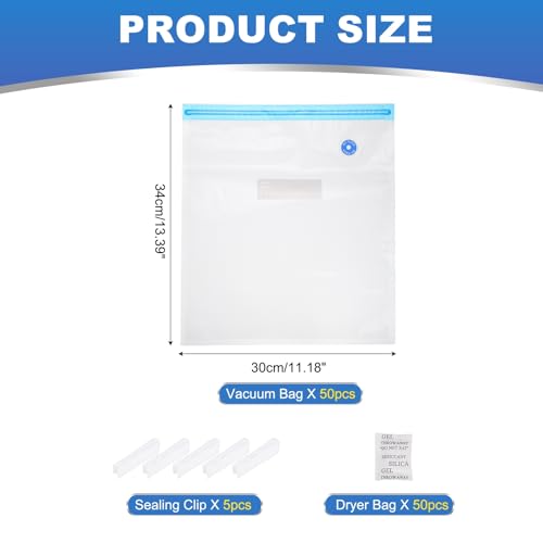 MECCANIXITY 50pcs Filament Vacuum Storage Bags 11x13 Plus Size 3D Printer