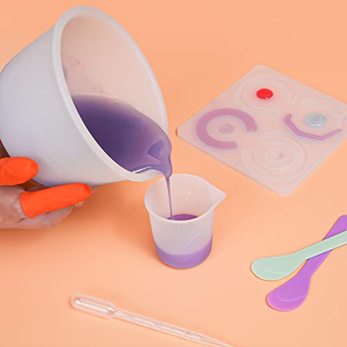 Silicone Resin Measuring Cups, 600ml with Stir Sticks - color: 2PCS 600ml