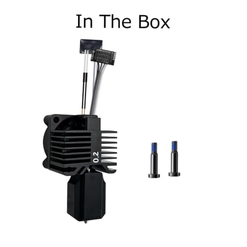 Bamboo Lab P1 Hotend Assembly Complete with Stainless Steel 0.2mm Nozzle,Ceramic Heater,Thermistor, Cooling Fan,Silicone Sock for P1S P1P 3D Printer Extruder Heating Block Replacement - size: 0.2MM, style: P1 Series