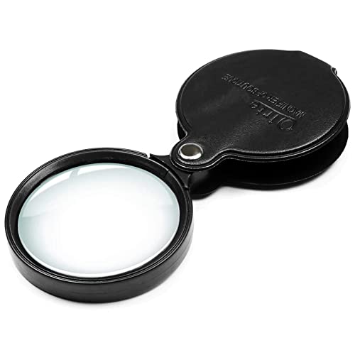 10x Small Magnifying Glass for Seniors/Kids, Pocket Folding Magnifier