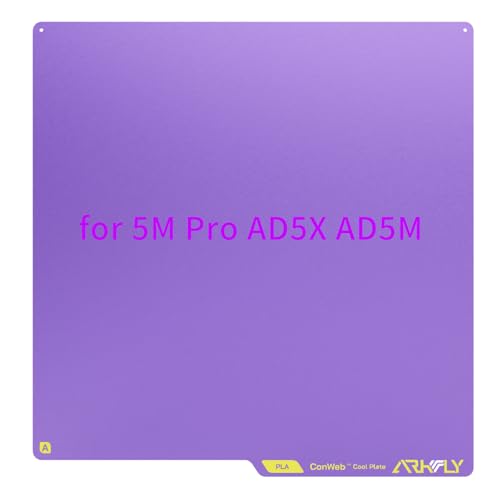 FYSETC Upgrade Cool Plate for Flashforge Printer: Replacement Phaetus Conweb Print Bed Textured Smoothing PEI Sheet for 5M Pro AD5X AD5M for Keep Printing Filament PLA 720H Saving Energy 42kwh Purple