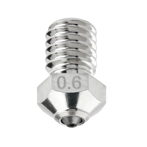 Tungsten Carbide Nozzle 0.6mm for E3D V6 Hotend, Prusa i3 MK3S / MINI, Anycubic i3 Mega/Kobra/Kobra Neo, High Thermal Conductivity Abrasion Resistance, Nickel Plated Copper - size: Tungsten Carbide, style: 0.6mm Nickel Plated Copper