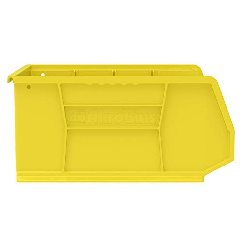 Akro-Mils 30250 AkroBins Plastic Storage Bin Hanging Stacking Containers, (15-Inch x 16-Inch x 7-Inch), Yellow, (6-Pack) - color: Yellow