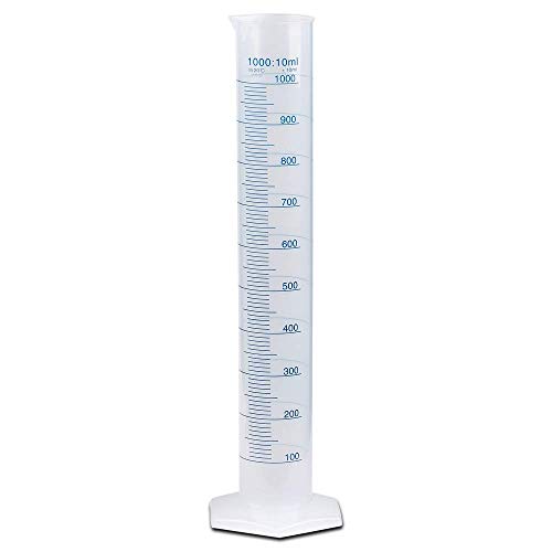 1000ml Graduated Cylinder, Polypropylene, Printed Graduations, Karter Scientific 251R1 (Pack 50) - size: 1000ML, style: Pack of 50