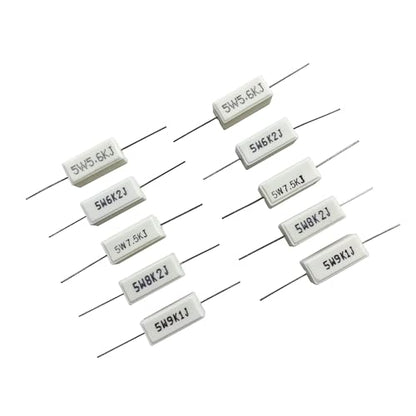 30 Values 5W Ceramic Cement Resistor Kit 100 ohm-100K ohm - size: 100Ω-100K Ω 60 PCS