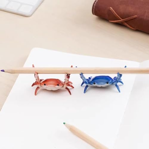 New Japanese Creative Cute Crab Pen Holder Weightlifting Crabs Penholder Bracket Storage Rack Gift Stationery (4, Weightlifting crab)