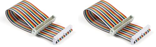 UCTRONICS Male to Female GPIO Ribbon Cable 40pin 8inch Breadboard Jumper Wires for Connection Raspberry Pi 5 3 2 Model B B+ w/ 3.5/5 inch TFT Touch Screen LCD Display (Pack of 2) - size: U6033 (Pack of 2)