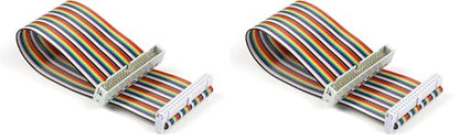 UCTRONICS Male to Female GPIO Ribbon Cable 40pin 8inch Breadboard Jumper Wires for Connection Raspberry Pi 5 3 2 Model B B+ w/ 3.5/5 inch TFT Touch Screen LCD Display (Pack of 2) - size: U6033 (Pack of 2)