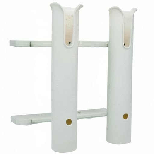 Wall Mounted Fishing Rod Holders Tubes Links Fishing Rod Holder Rack Rests (2-Pole-White) - color: 2-pole-white
