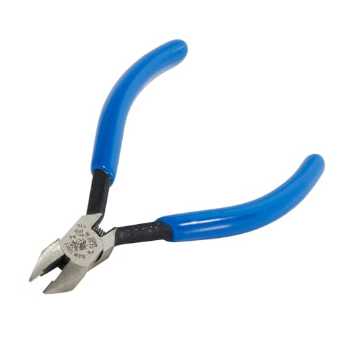 Klein Tools D230-4C Diagonal Cutting Electronics Pliers, Semi-Flush, 4-Inch - style: Nickel Ribbon Wire Cutter