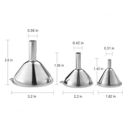 Small Funnels for Filling Bottles Stainless Steel Kitchen Funnels (Short) - size: Short-handled