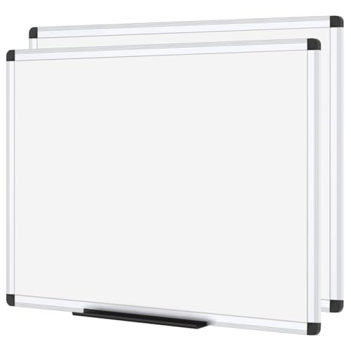 VIZ-PRO Magnetic Dry Erase White Board for Wall, 36 x 24 Inches, 2 Pack - size: 2 Pack 36 X 24 Inches