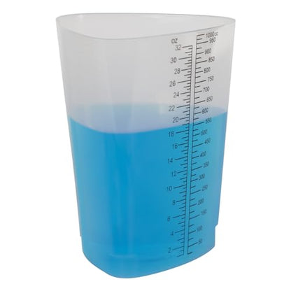 32 oz Graduated Plastic Triangular Container Three-Sided Beaker for Measuring and Mixing (10 Pack)