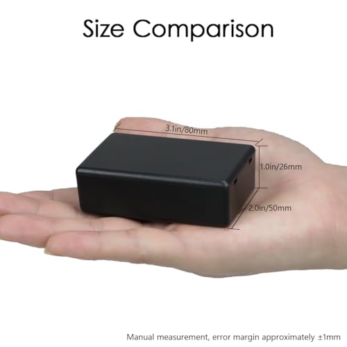 LeMotech 5 Pieces Plastic Project Boxes Junction Case for Electronic Project, Black 3.1 x 2.0 x 1.0 inch (80 x 50x 26 mm) - size: 3.1" x 2.0" x 1.0"(5pc)