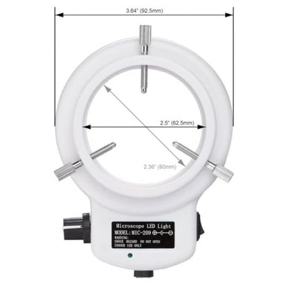 AmScope LED-144W-ZK 144 LED Ring Light Illuminator, White - style: Illuminator