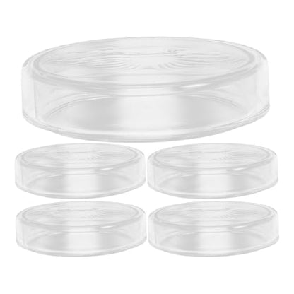 Baluue Glass Petri Dishes High Borosilicate Cell Culture Dishes 2.55 inch Clear Laboratory Supplies Set of 5 Stackable Petri Dish Glass for School Experiments Biology Microbiology Lab Analysis