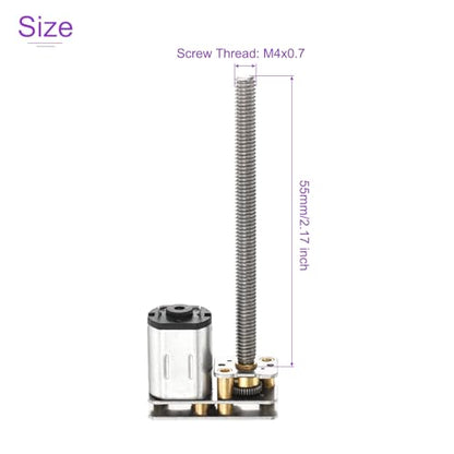 DMiotech 6V 1000RPM Rated Torque 0.4 Output Shaft Length 55mm Micro DC Speed Reduction Motor Mini Metal Gearbox Motor for RC Car Robot Model DIY RC Toys Engine - style: 1000RPM