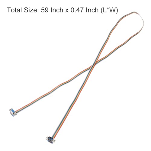MECCANIXITY IDC Rainbow Wire Flat Ribbon Cable DB9 Male to DB9 Female 59 Inch Length 2.54mm Pitch Breadboard Jumper Wires for Electronic Projects - size: 59 Inch, style: DB9 Male to DB9 Female