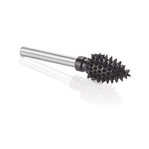 Kutzall Extreme Flame Rotary Burr, 1⁄8" Shaft, Very Coarse- Wood Carving Bit for Dremel, Foredom, DeWalt, Milwaukee. Abrasive Tungsten Carbide, 1⁄4" (6.3mm) Dia. X 1⁄2" (12.7mm) Length FLX-14-EC