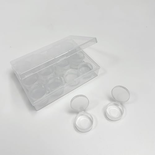 Small Bead Organizers, 24 Pieces Mini Clear Plastic Round Storage Jars for Beads,Buttons, Jewelry