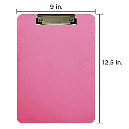 JAM PAPER Plastic Clipboards with Low Profile Metal Clip - Letter Size (9 x 12.5) - Fuchsia Pink - Clip Board Sold Individually - color: Pink, size: Single Clipboards