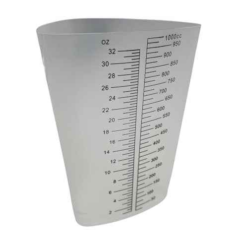 32 oz Graduated Plastic Triangular Container Three-Sided Beaker for Measuring and Mixing (10 Pack)