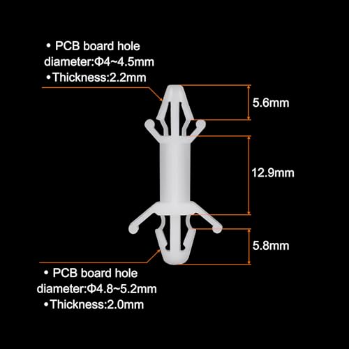 PATIKIL 60PCS PCB Board Isolation Column, Nylon Reverse Locking Circuit Board Clips Standoff Double Head Insulation Bracket Support Height 12.9mm /0.51" - size: 12.9mm /0.51"
