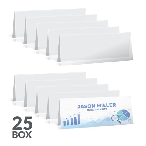 C-Line Rigid Plastic Name Tent Holders, 4.25 x 11, Clear, 25/PK (87507) - size: 4-1/4 x 11 Inches