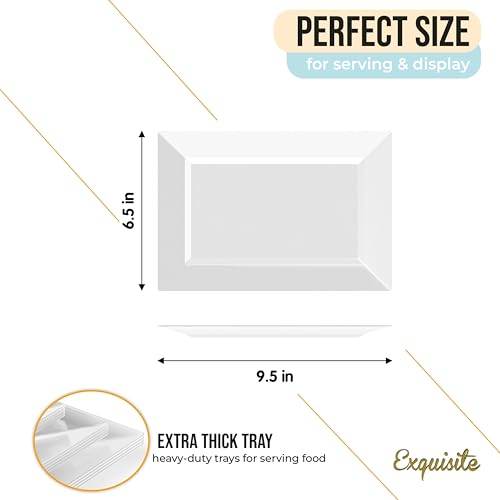 Exquisite 20 Pcs Clear Plastic Serving Trays for Party 9.5" Clear Platters - color: Clear, size: 9.5 Inches