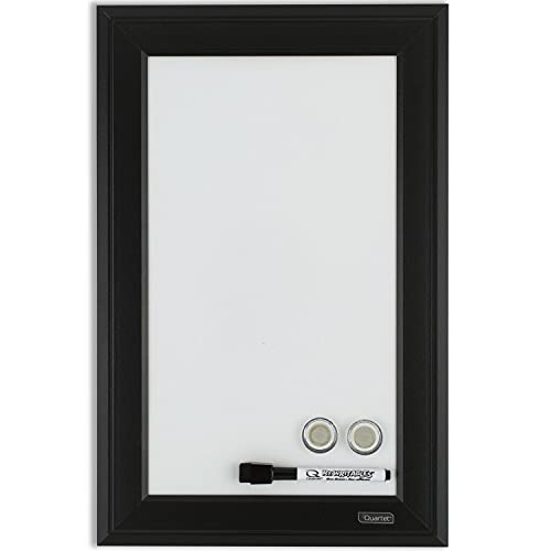 Quartet Magnetic Whiteboard, 11" x 17" Small White Board for Wall, Dry Erase Board for Kids, Perfect for Home Office & Home School Supplies, Dry Erase Marker, Magnets, Black Frame (79280) - size: 11"W x 17"H