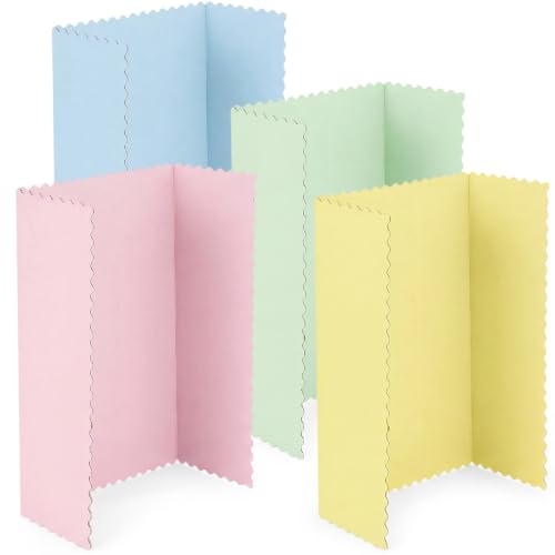 Mooliwe 4 Pack 48" x 36" Trifold Poster Board Scalloped, Pastel - color: Pastel, size: 48" X 36"