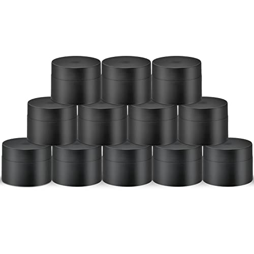 Plastic Containers,Plastic Lotion Jar with Inner Liners & Dome Lids,1.25 Oz - color: Black