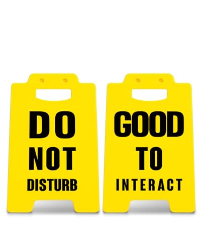 Do Not Disturb & Good to Interact Desk Sign Double Sided Office Sign - color: color-E