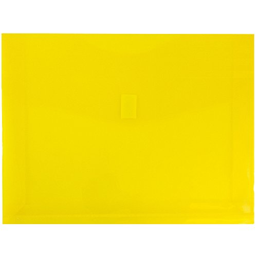 JAM PAPER Plastic Expansion Envelopes with Hook & Loop Closure - Letter Booklet - 9 3/4 x 13 with 2 Inch Expansion - Yellow - 12/Pack - color: Yellow, size: 2" Expansion