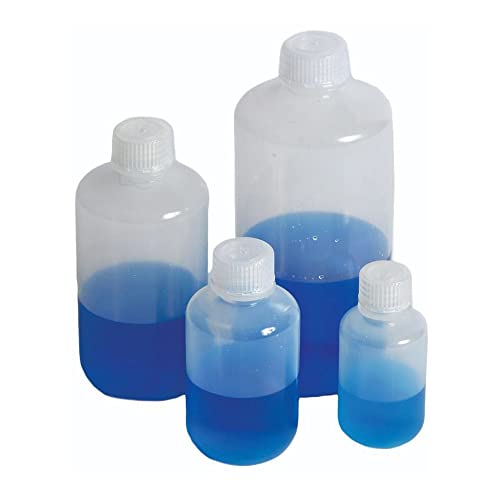 United Scientific™ UniStore™ - Sample Containers with Lids - Laboratory Grade Polypropylene Narrow Mouth Reagent Bottle - 8 oz Bottles with Screw Caps (250ml), Plastic Bottles with Lids, Pack of 12