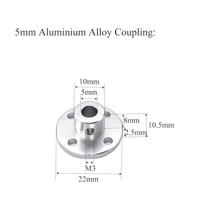 6 Pcs 5mm Aluminium Alloy RC Key Hub Shaft Coupling, Flange Shaft Coupling Connector for DIY RC Model Motor - size: 5mm