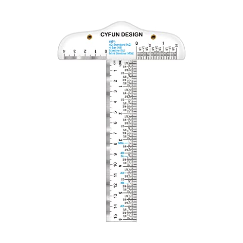 6 Inches/15cm Acrylic Clear T-Square Ruler, Dual Side Measuring, Transparent, for Crafting, Drafting & General Layout Work - color: T-Square Ruler