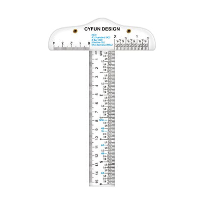 6 Inches/15cm Acrylic Clear T-Square Ruler, Dual Side Measuring, Transparent, for Crafting, Drafting & General Layout Work - color: T-Square Ruler