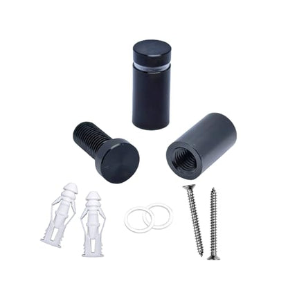 Aluminum Wall Mount Standoffs Screws, Black, 1/2" x 3/4", Pack of 12 - color: Black, size: 1/2" x 3/4"