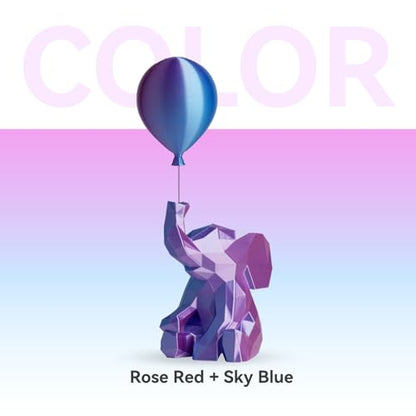 Chitu Systems Conjure Dual Color Silk PLA Filament, Christmas Rose Red Sky Blue Filament, Reusable Spool Compatible with Bambulab Refill Filament, Diameters 1.75±0.02 mm 3D Printer Filament 1KG/2.2lb - color: Rose Red Sky Blue-1kg, size: B-Silk PLA-Dual C